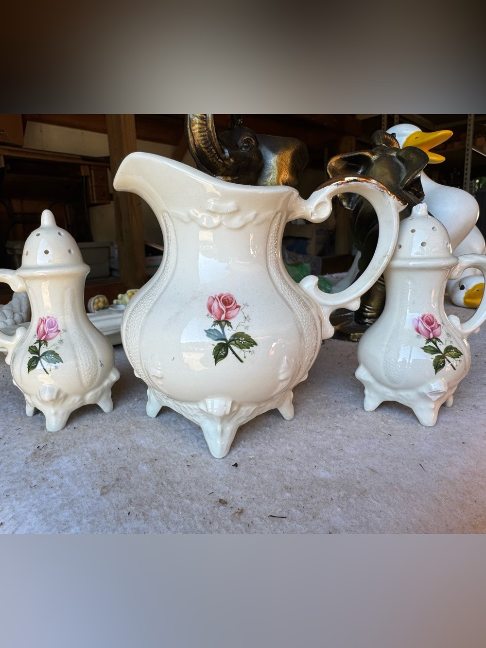 Vintage Pitcher and shakers